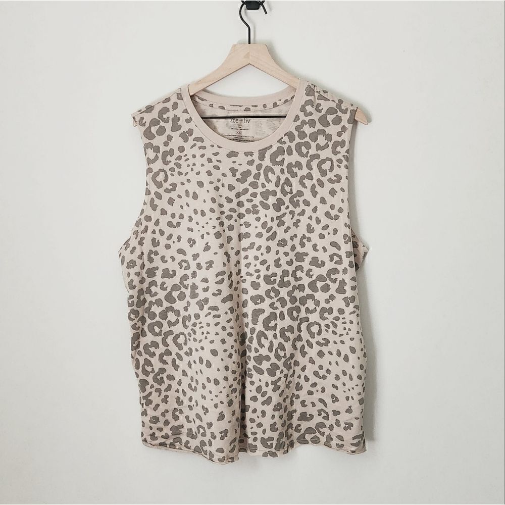 Zoe + Liv Cheetah Print Muscle Tank Size XXL